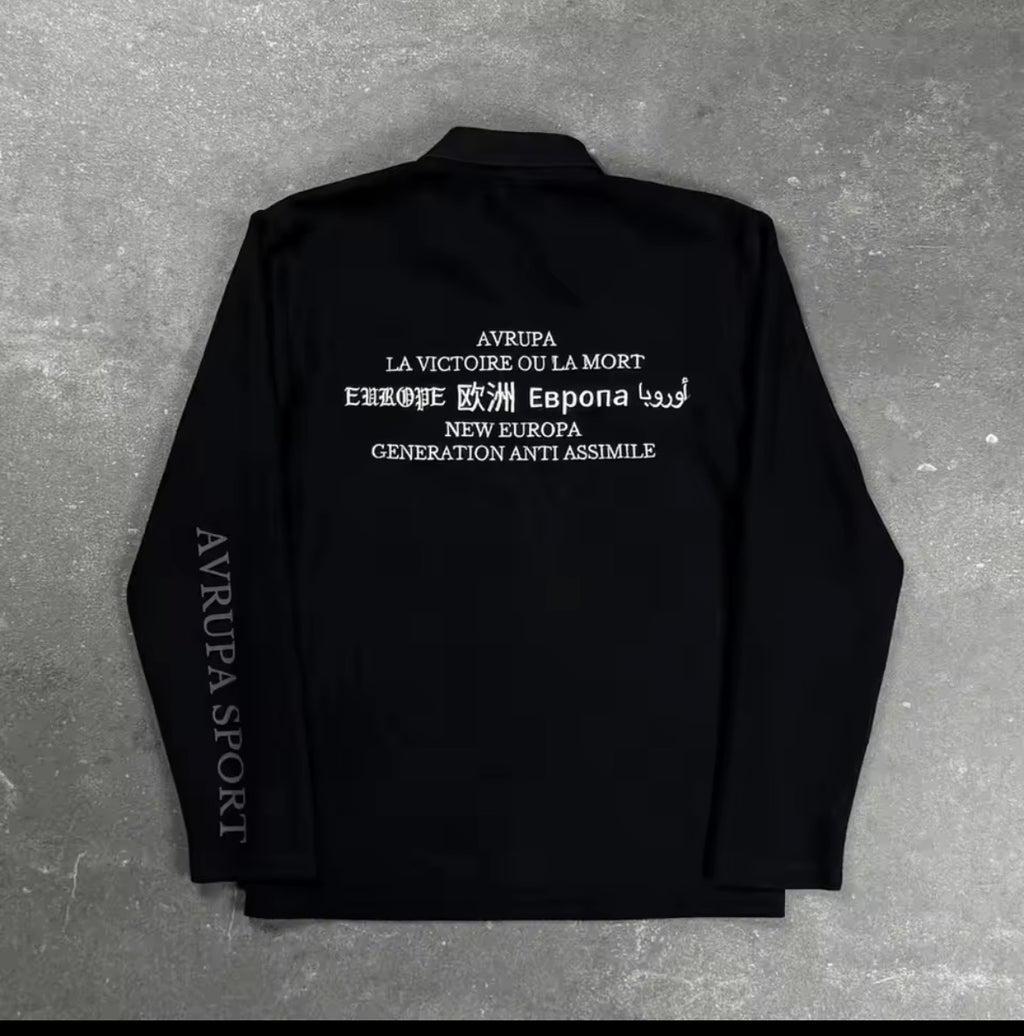 Retro Long Sleeve Polo Shirt Y2k