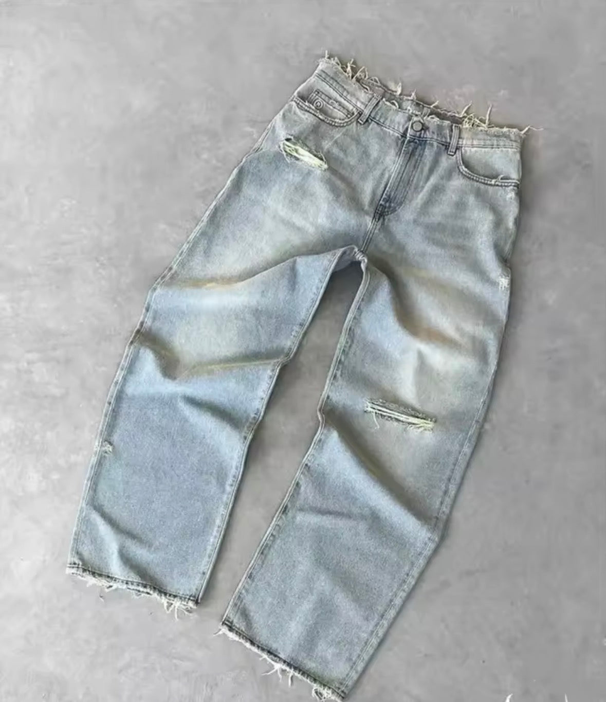 Y2K Harajuku Retro Graphic Patch Jeans Hip Hop