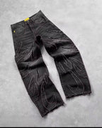 Y2K Harajuku Retro Graphic Patch Jeans Hip Hop