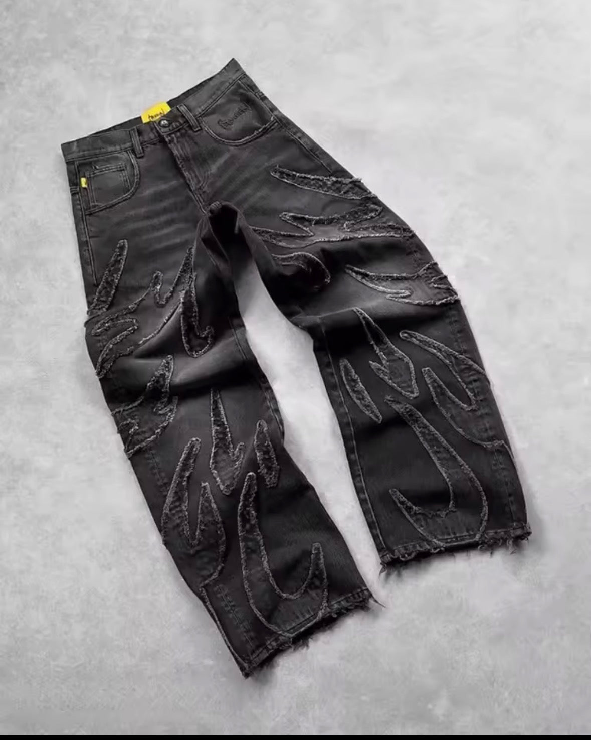 Y2K Harajuku Retro Graphic Patch Jeans Hip Hop