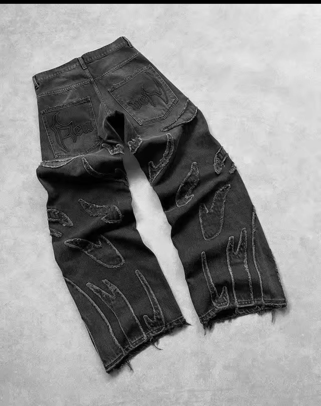 Y2K Harajuku Retro Graphic Patch Jeans Hip Hop