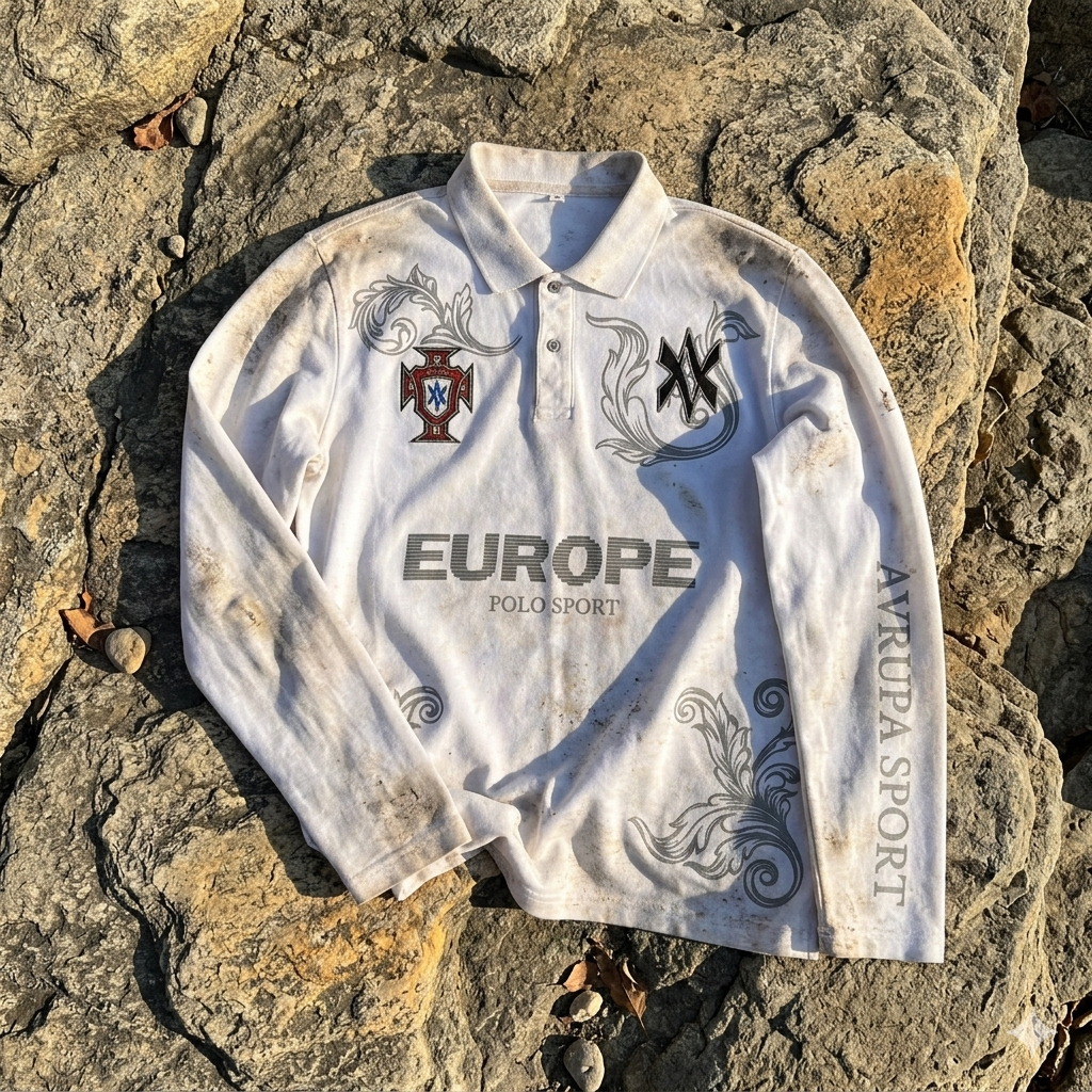 Retro Long Sleeve Polo Shirt Y2k